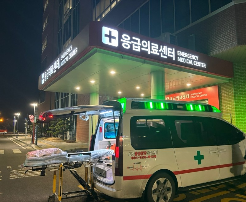 새벽시간 시화병원 응급실 뇌경색 환자 이송